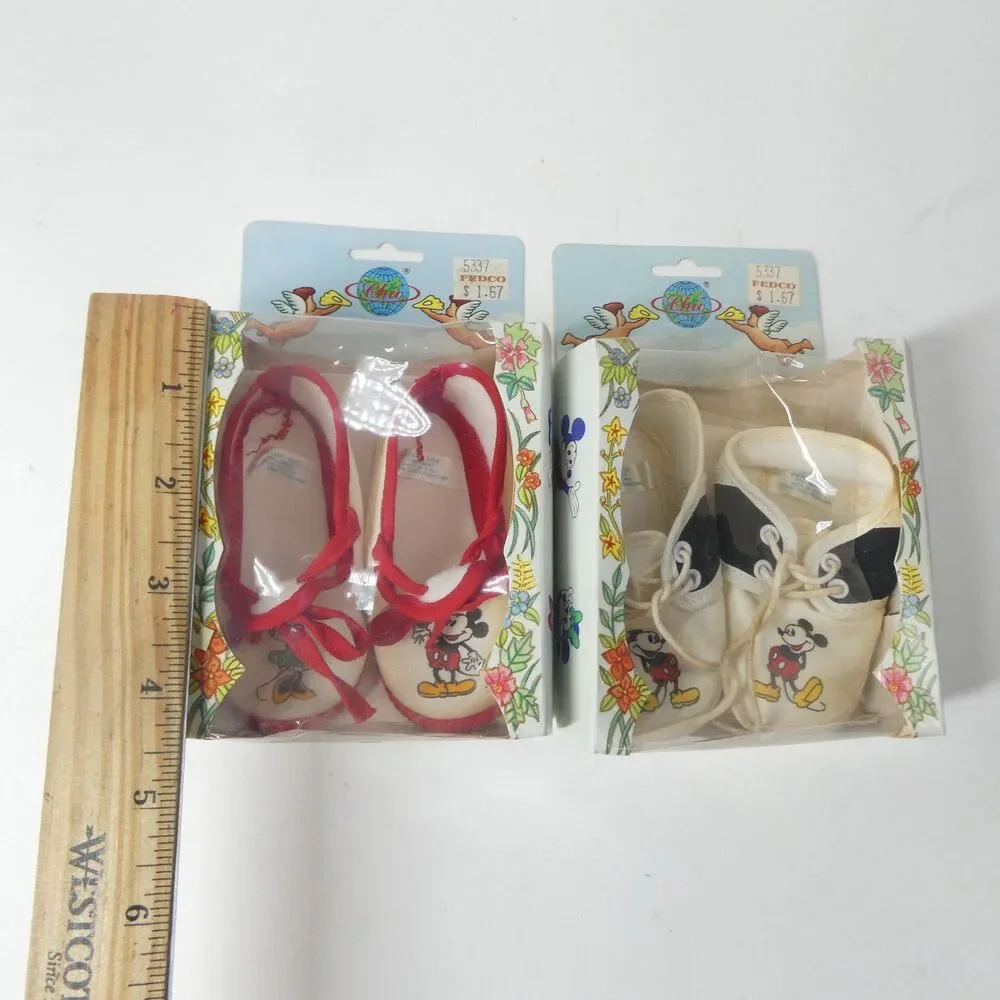 Mickey Mouse 2 Pairs Children’s Shoes Vintage Infant Sneakers Disney 1980s